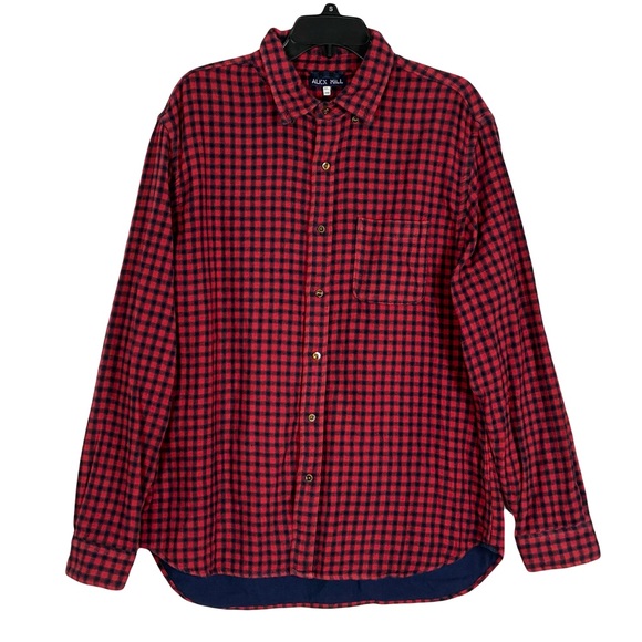 Alex Mill Flannel Button Shirt XL Tartan Plaid Cotton Normcore Grunge Work 90s - Picture 1 of 9